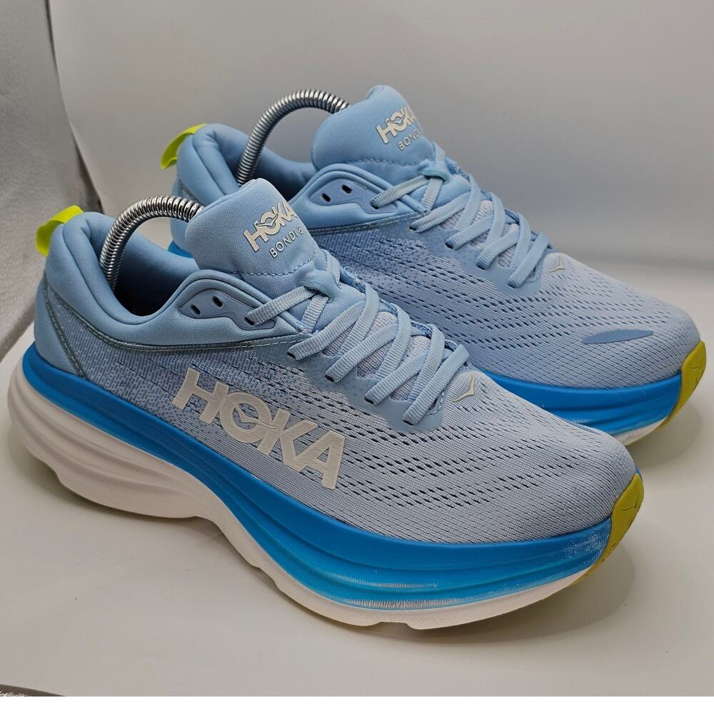 Hoka One One Bondi 8 Airy Blue Diva Blue Mens 8D UK 7.5 Running Shoes Sneakers